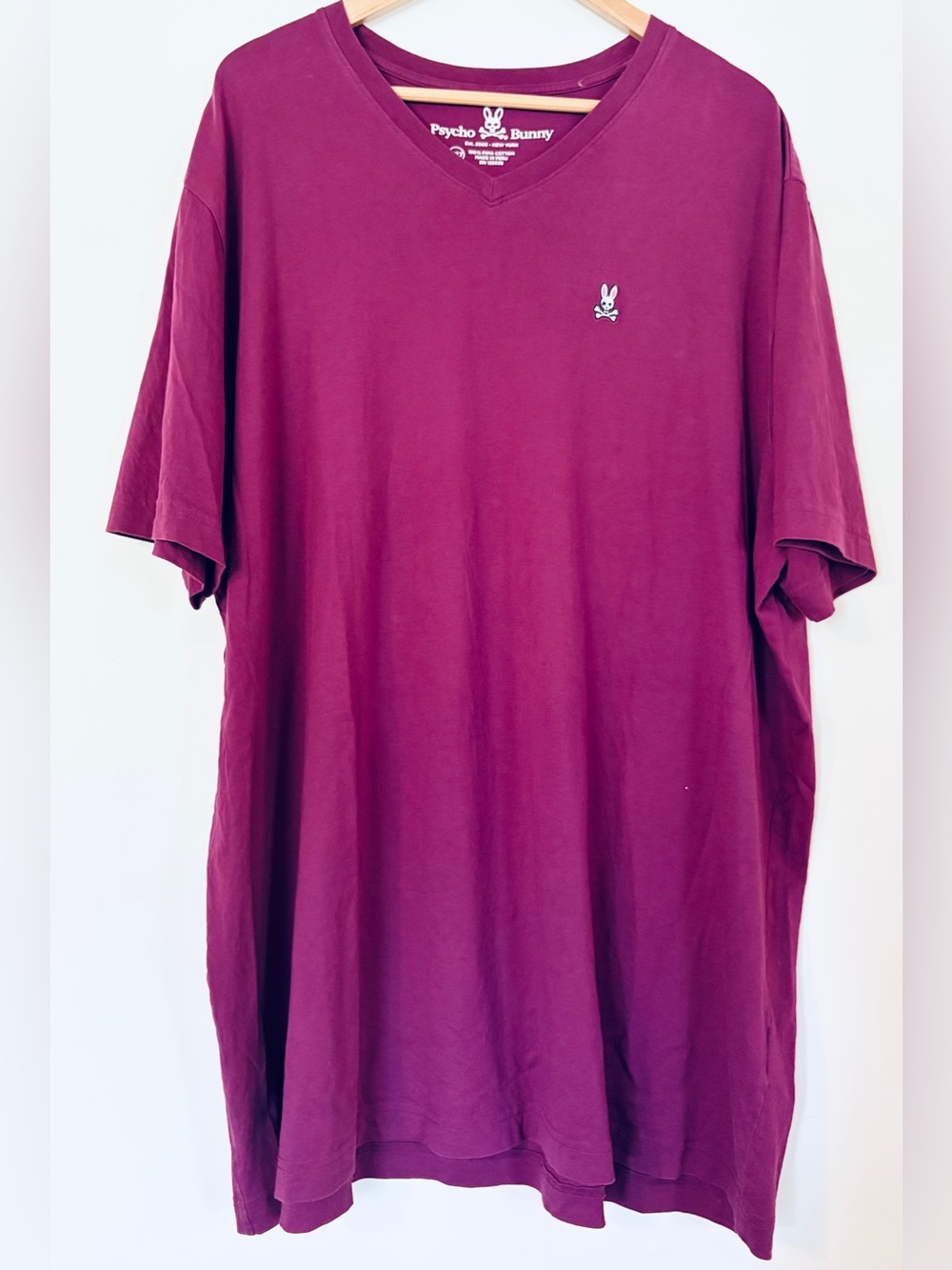 Psycho Bunny V Neck T Shirt 3XLT Purple